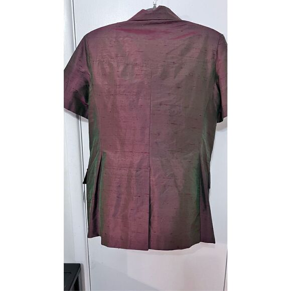 Antonio D'errico Women's Collared Button Front Short Sleeve Purple Top Size L - Picture 6 of 10